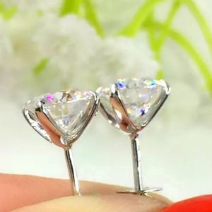 COPY - COPY - 14k White Gold  2ct Moisonite Earrings Nwts